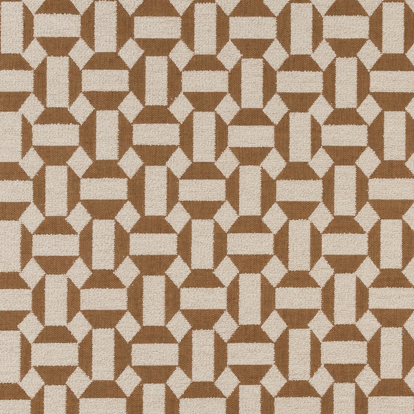 Brown and beige geometric patterned fabric texture