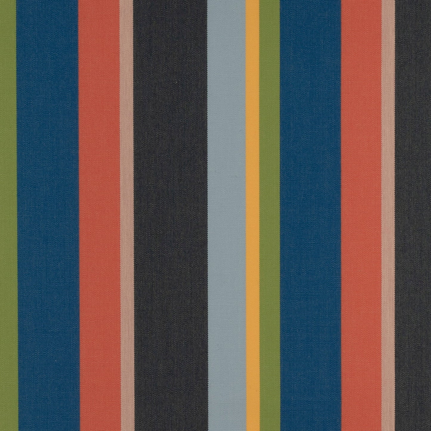 Sunbrella striped fabric with red, navy green, light blue, pink, black and yellow
