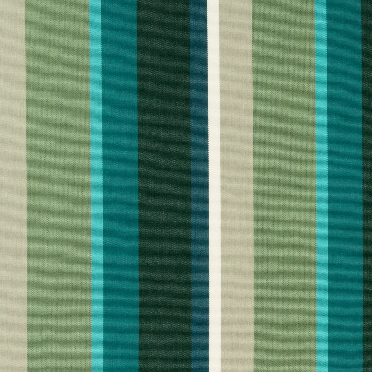 Stripe fabric with green, blue, beige, white, aqua, teal and forest green