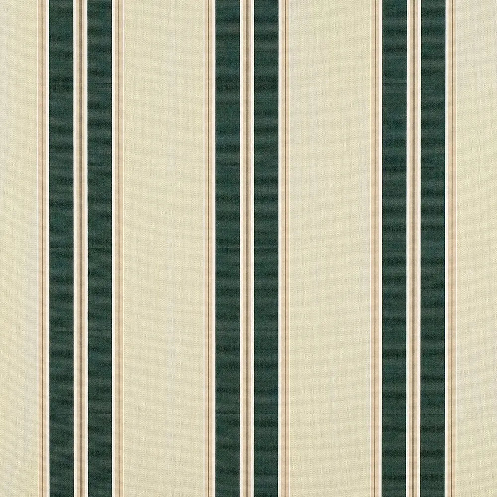Green and beige striped outdoor fabric