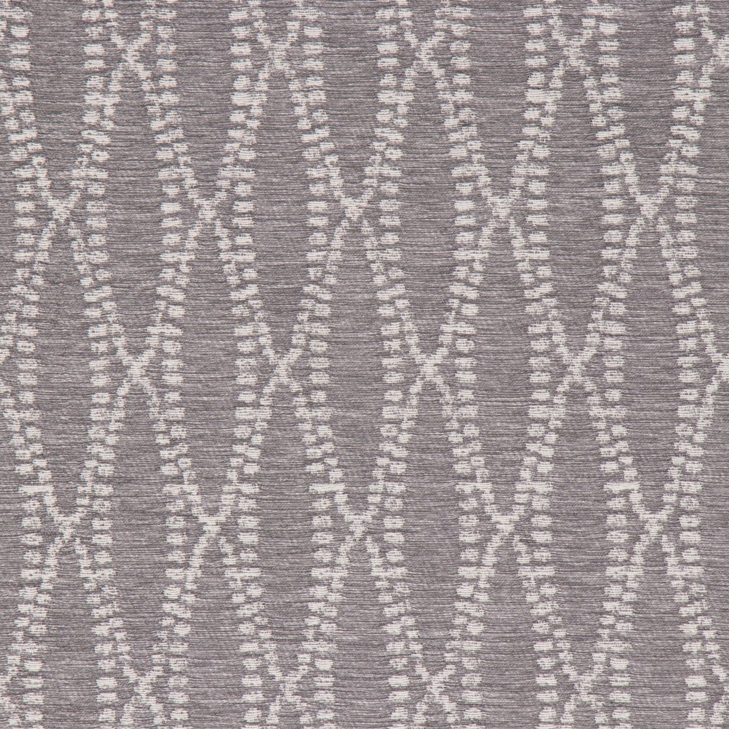A close-up image of a textured fabric in gray color with a geometric pattern.