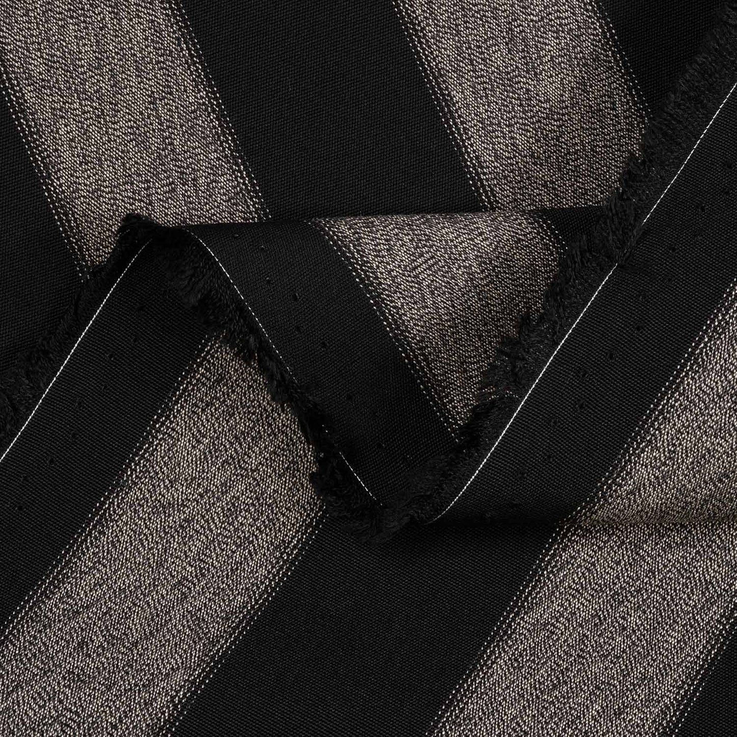 Close-up of black and gray striped fabric texture