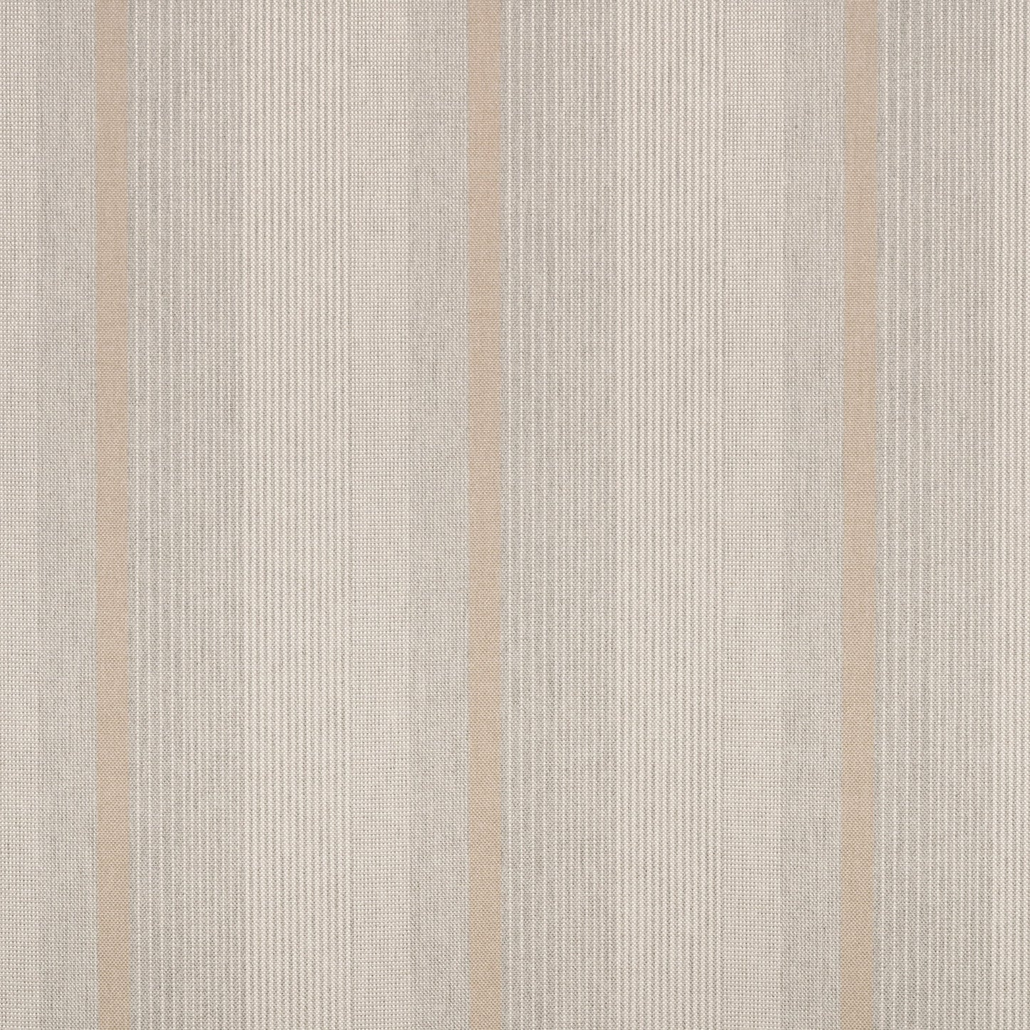 Textured fabric with thin vertical stripes in beige and brown on a neutral background