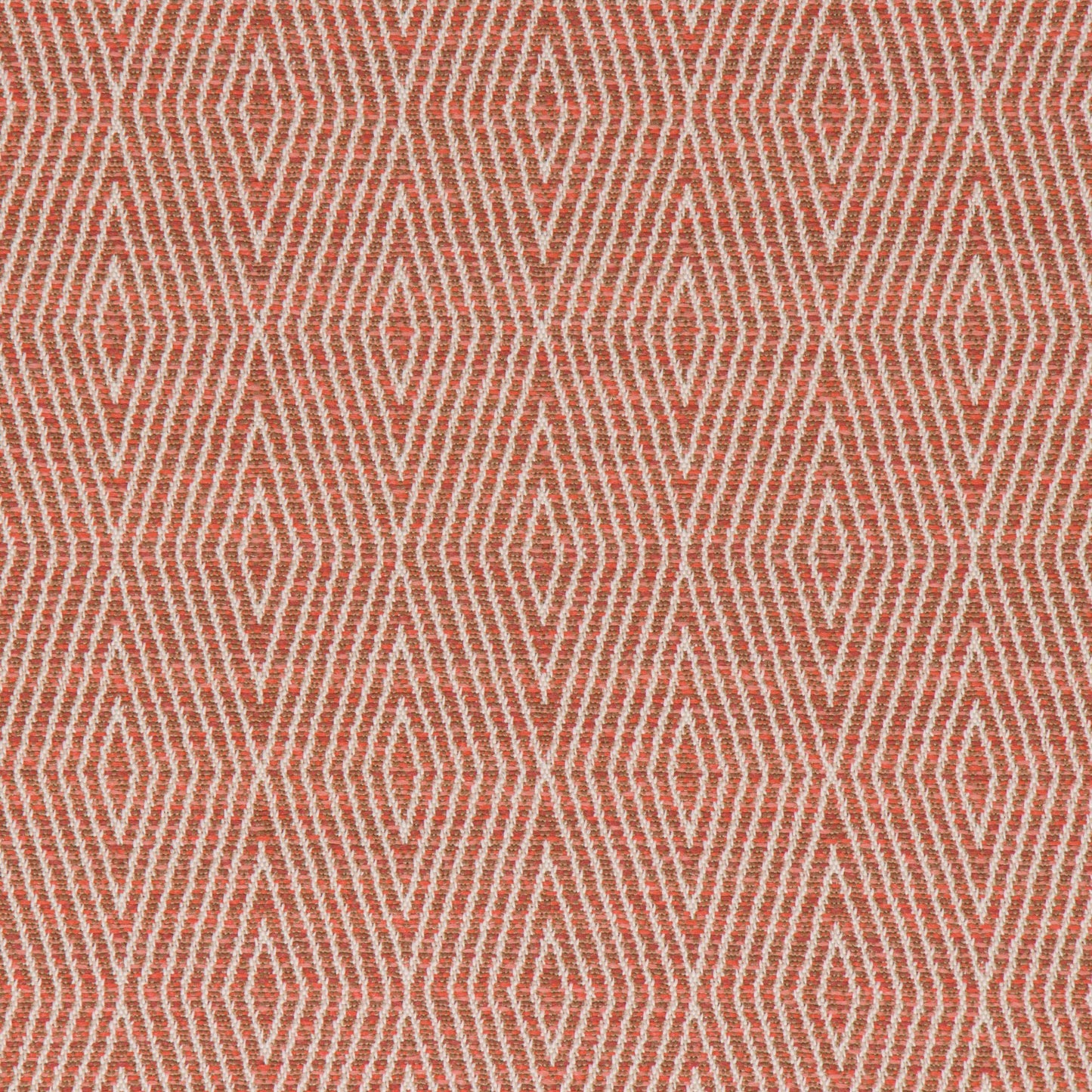 Patterned fabric with red and beige geometric design