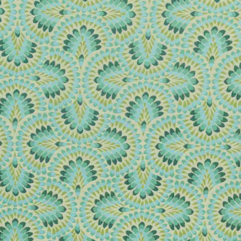 Plume Peacock 146274-0001 fabric vibrant pattern