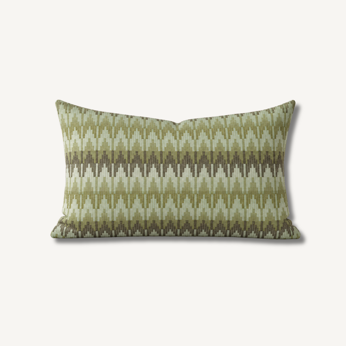 Green Chevron Zigzag Pillow