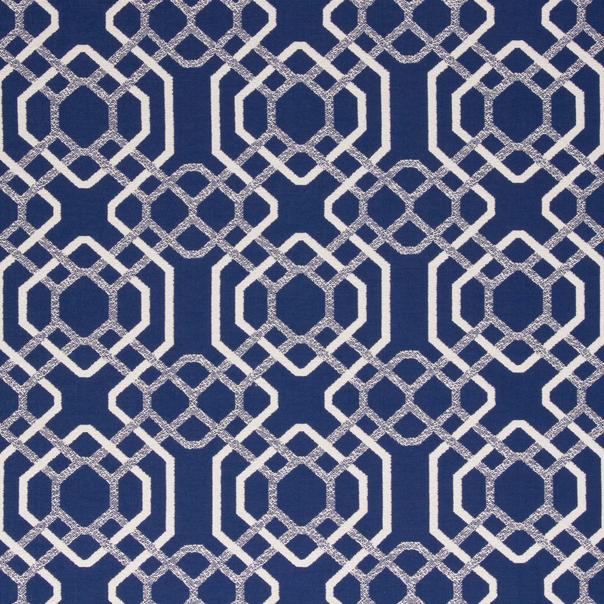 Geometric lattice pattern on a blue background