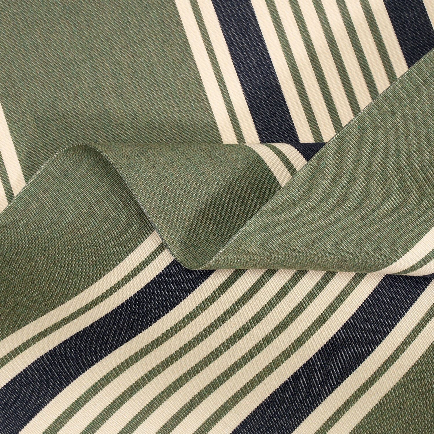 Close-up of green fabric with striped pattern