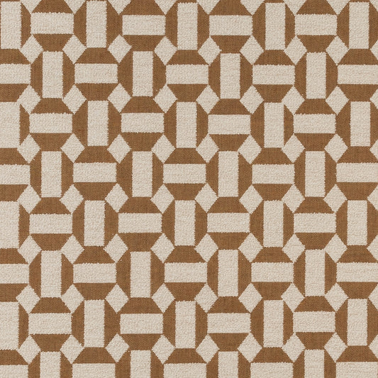Brown and beige geometric patterned fabric texture