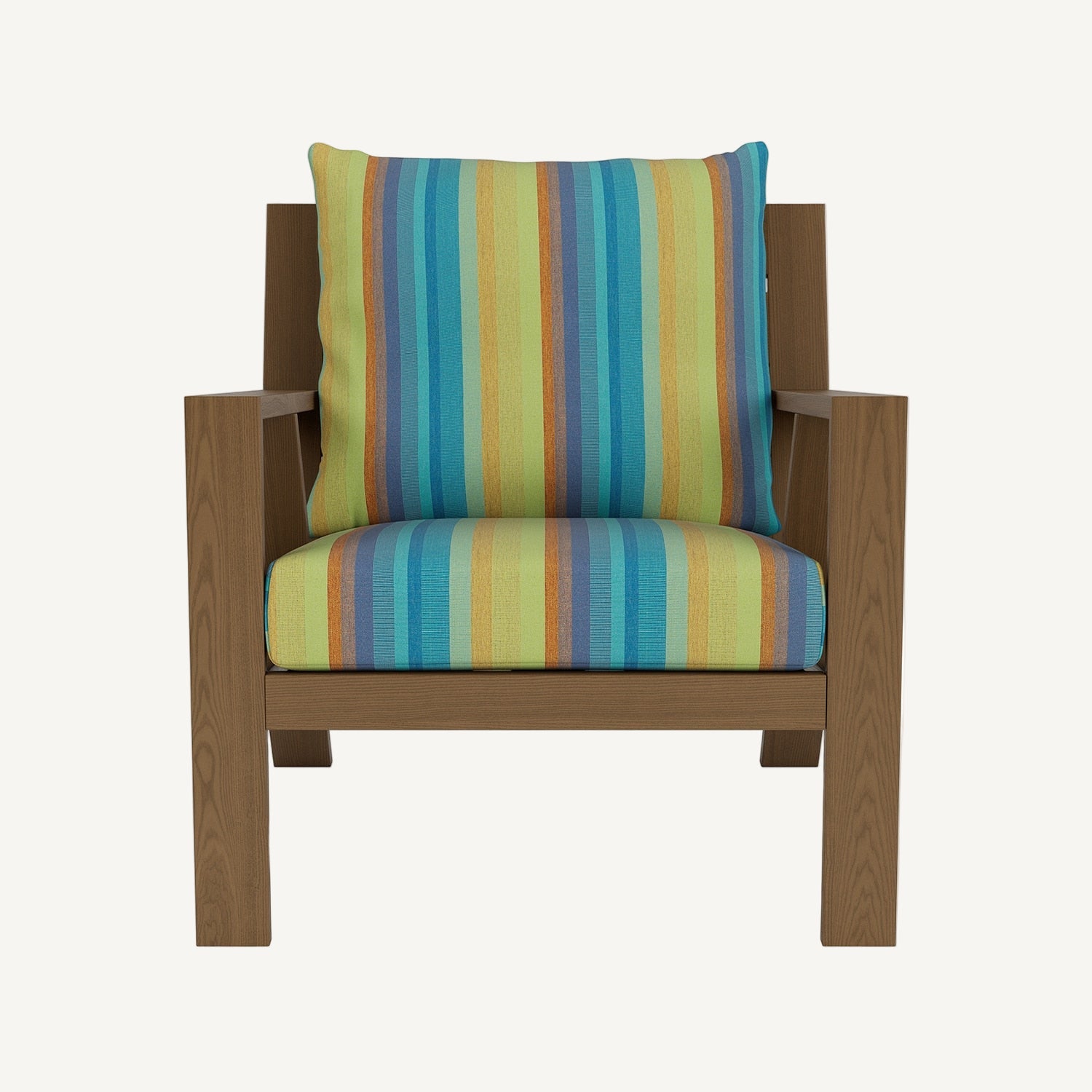 Striped fabric on seat cushions chair 