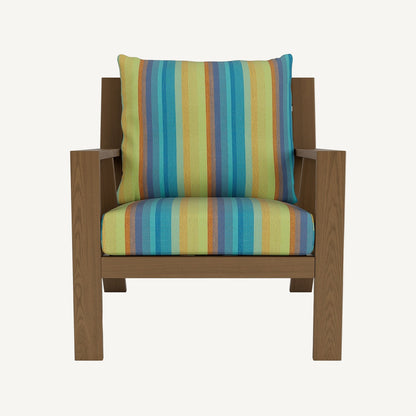 Striped fabric on seat cushions chair 