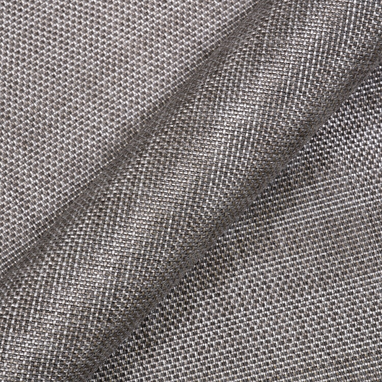 Close-up of gray fabric with a subtle pattern sling chair