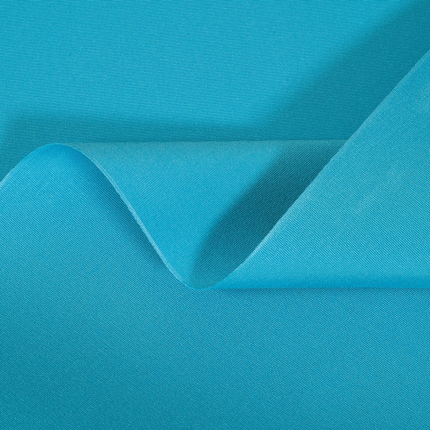 Turquoise fabric with a slight texture and fold