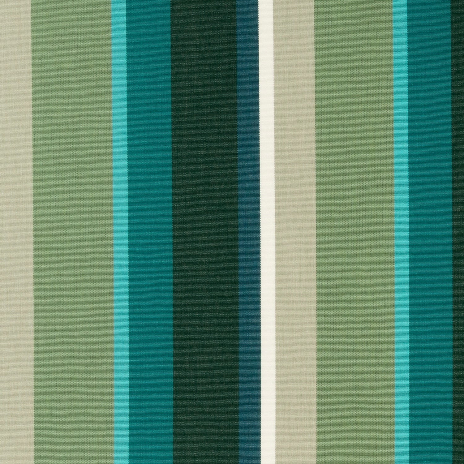 Stripe fabric with green, blue, beige, white, aqua, teal and forest green