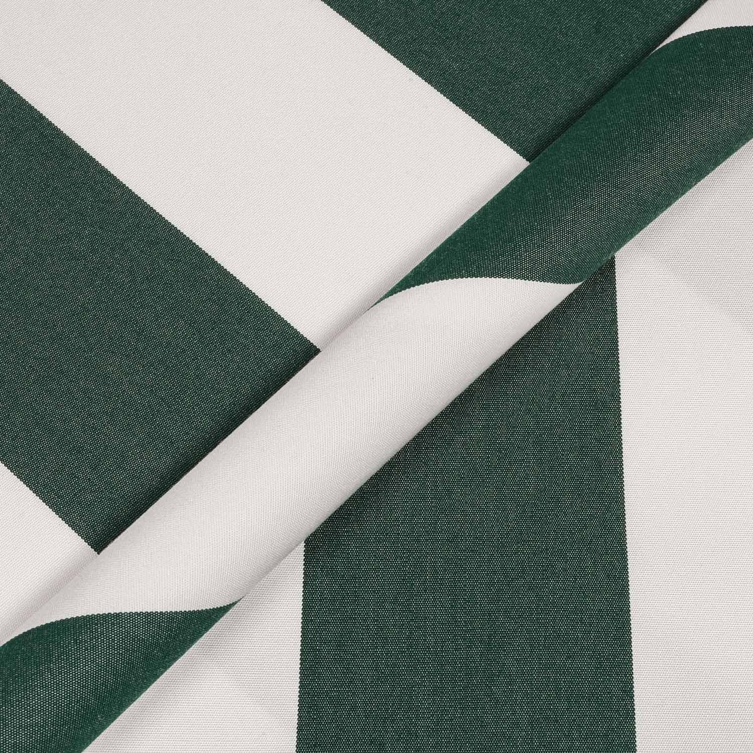 Close-up of green and white striped fabric
