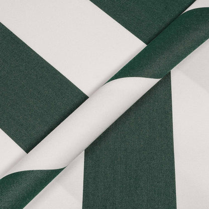 Close-up of green and white striped fabric