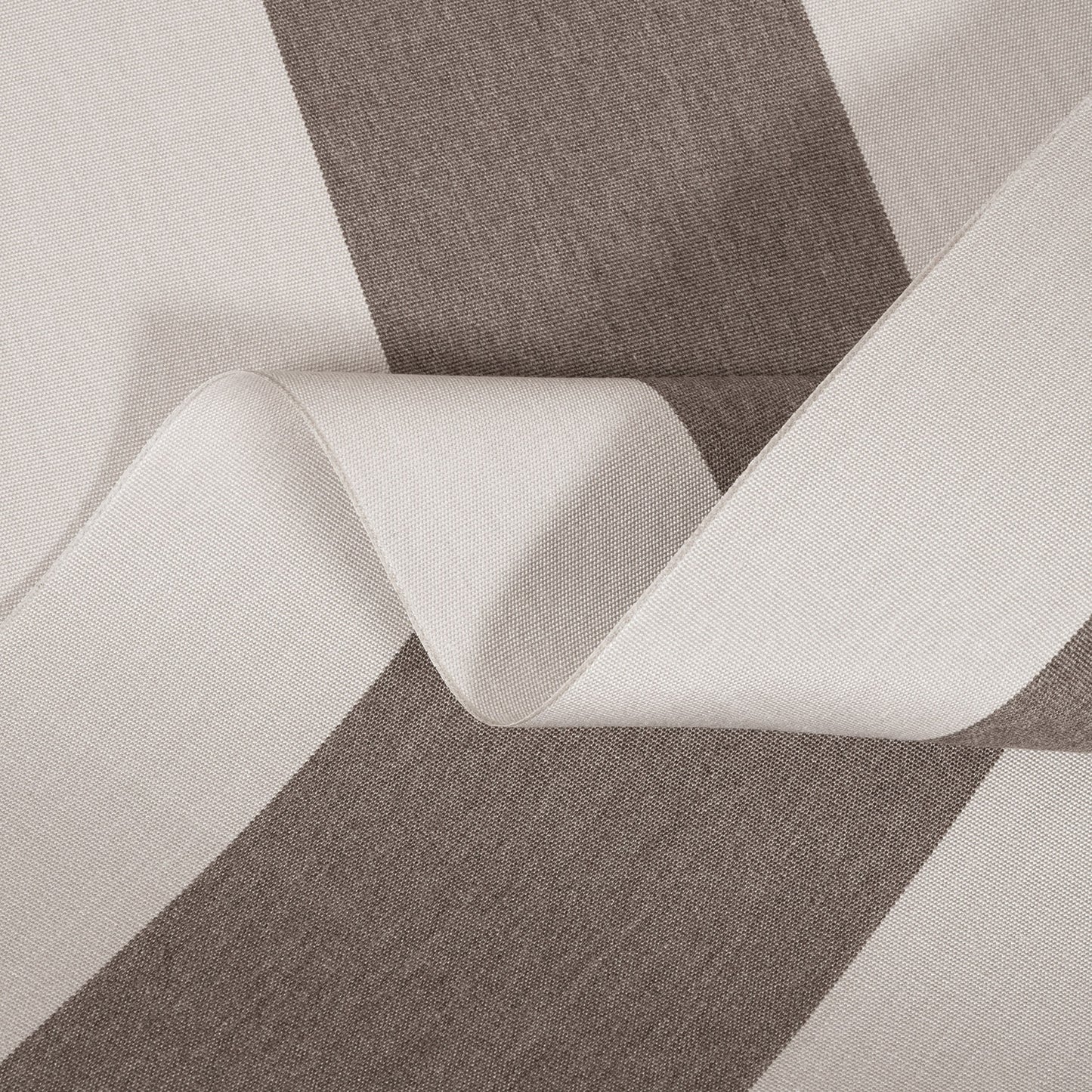 Close-up of fabric with brown and white striped pattern