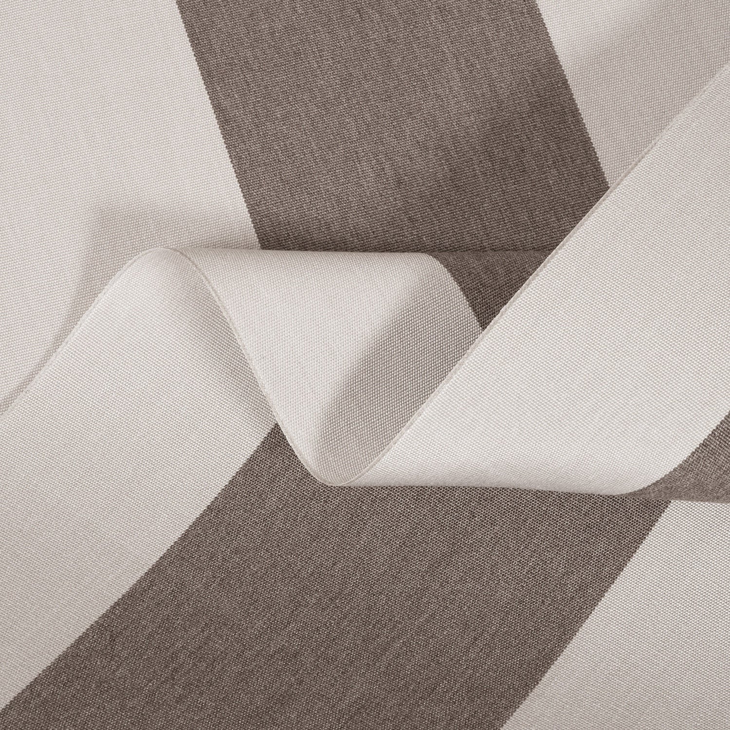Close-up of fabric with brown and white striped pattern