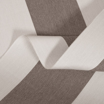 Close-up of fabric with brown and white striped pattern