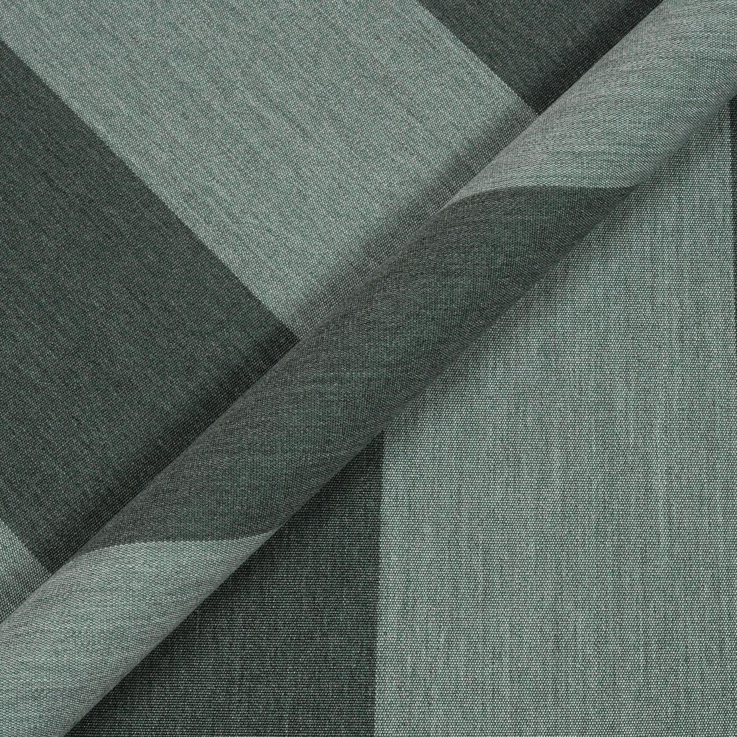 Textured fabric with green and gray pattern