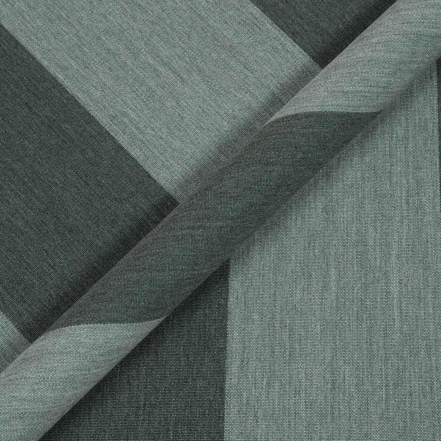 Textured fabric with green and gray pattern
