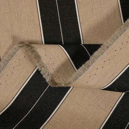 Black and beige stripe fabric 