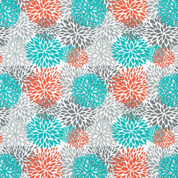 Pattern of colorful flowers on a white background