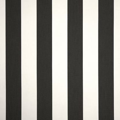 A close-up image of a black and white striped pattern fabric.