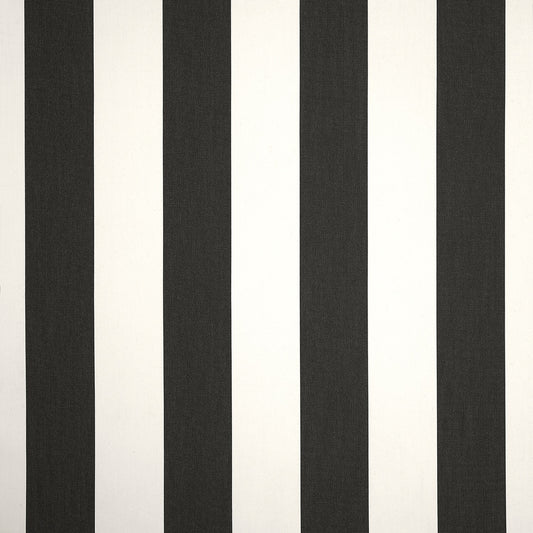 A close-up image of a black and white striped pattern fabric.