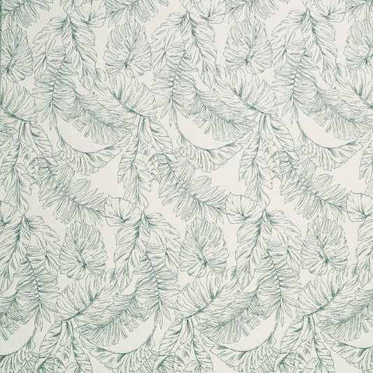 Pattern of green leaves on a light gray background