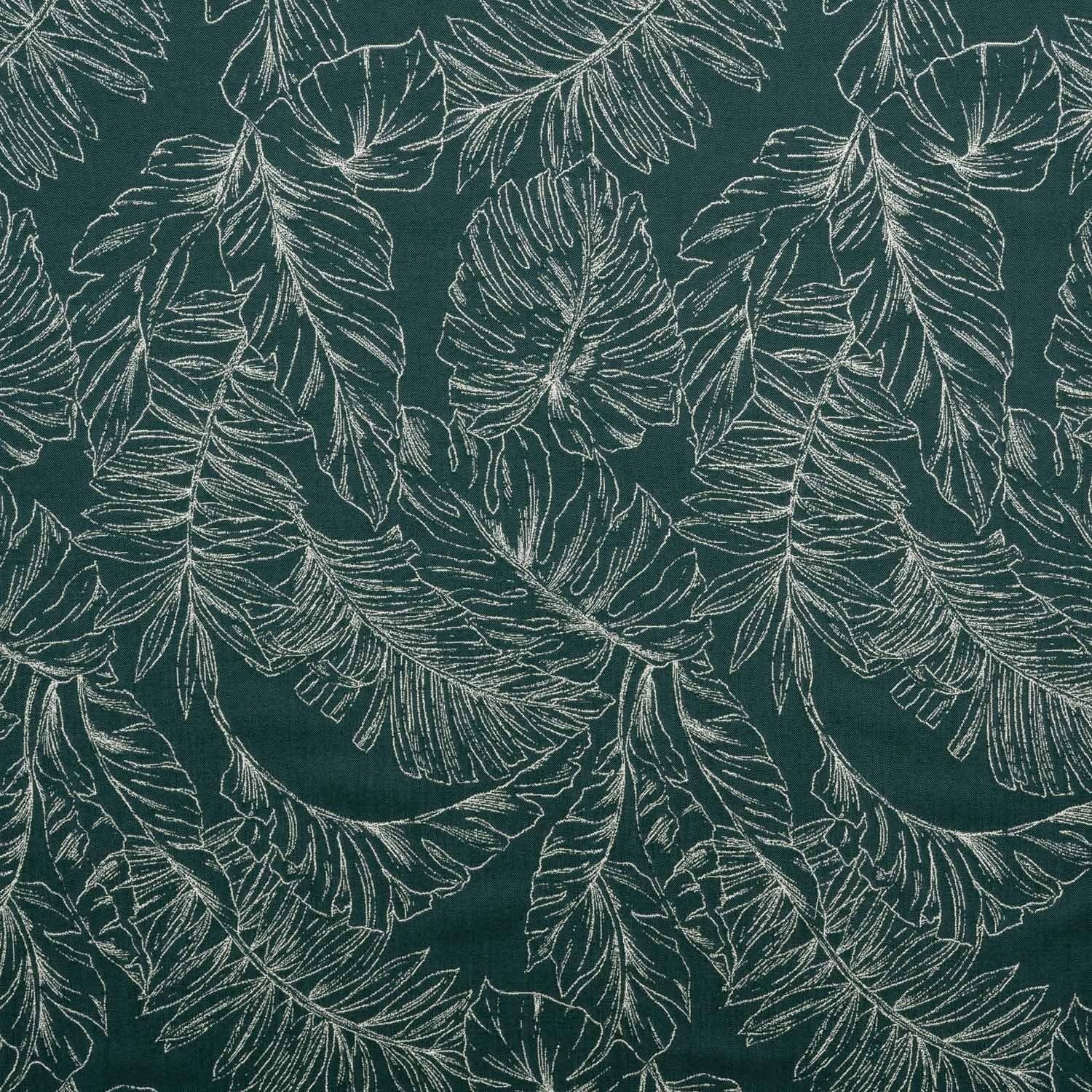 Pattern of white leaves on a dark green background