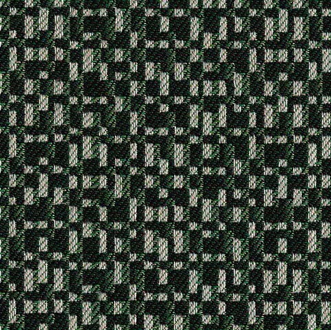 Close-up of a green and black checkered pattern fabric texture