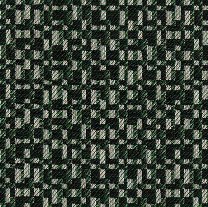 Close-up of a green and black checkered pattern fabric texture