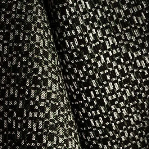 Close-up of black and white patterned fabric