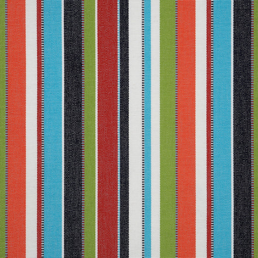 Multicolored striped pattern with red, green, blue, black, and white.