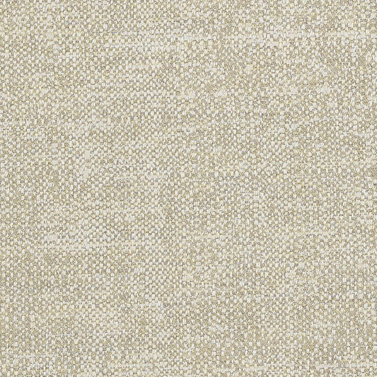 Close-up view of a beige and green textured fabric with a subtle pattern.