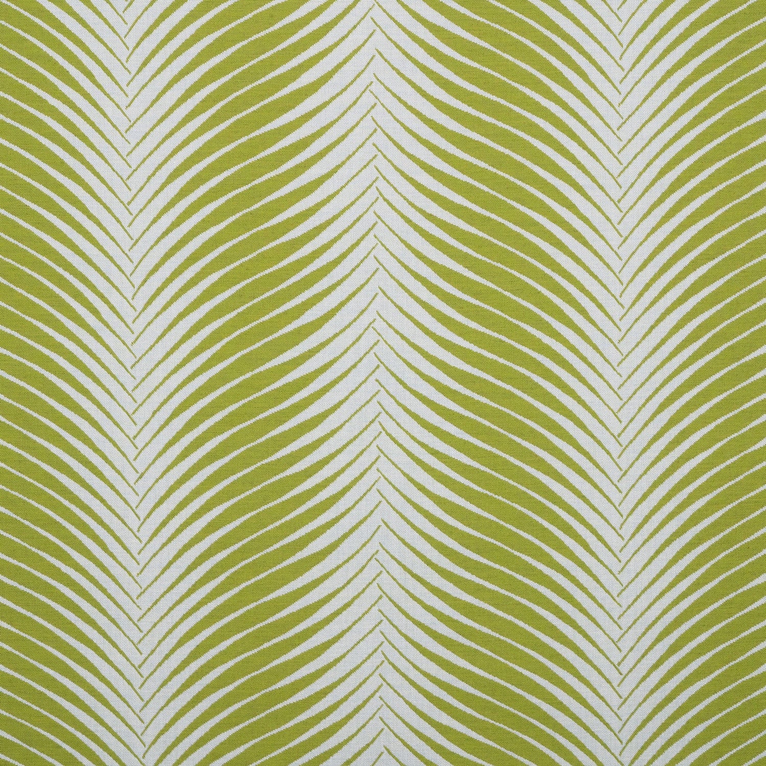 Patterned fabric with chevron design on a green background