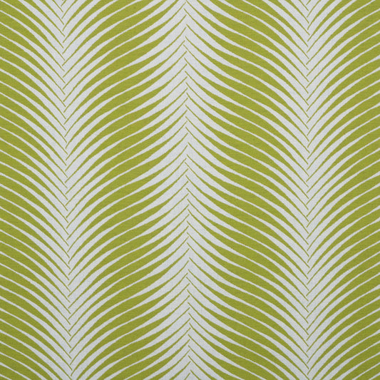 Patterned fabric with chevron design on a green background