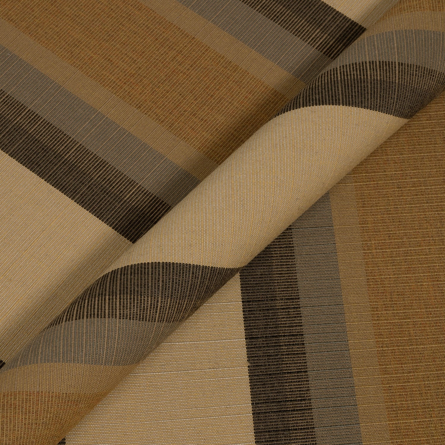 Close-up of woven fabric with brown and beige pattern
