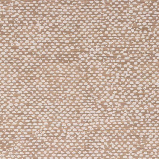 A close-up view of a beige fabric with a solid pattern and no visible texture.