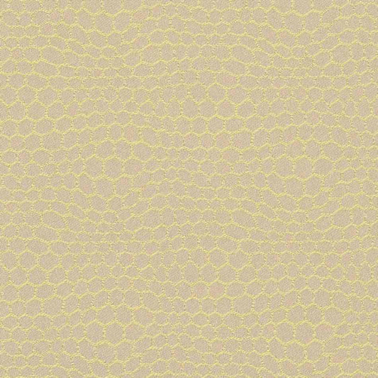 Textured patterned fabric swatch in beige and yellow