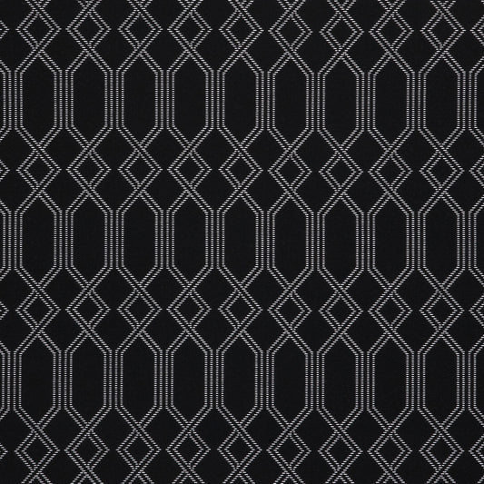 Geometric pattern with white lines on a black background