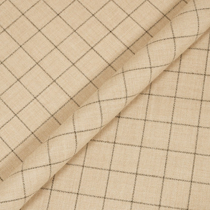 Beige fabric with a subtle grid pattern