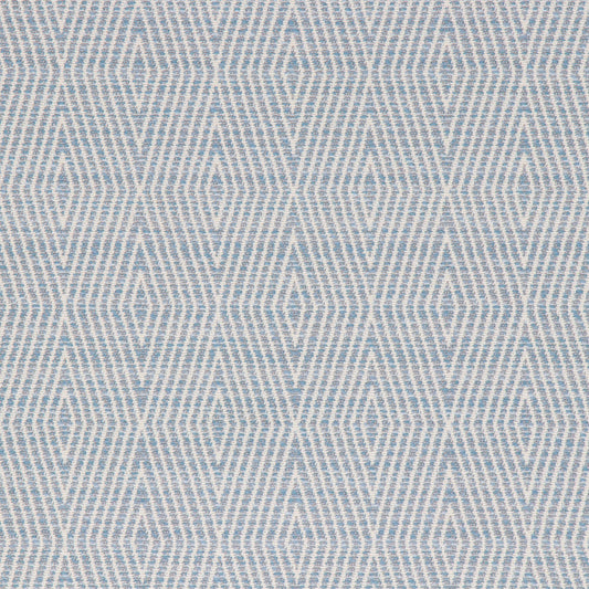 Patterned fabric with blue and white geometric design