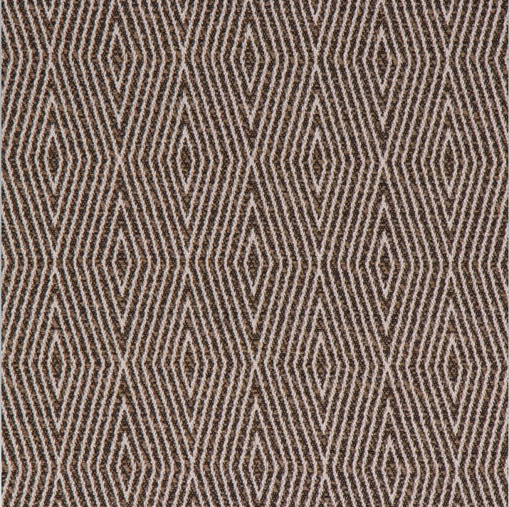 Textured fabric pattern with diamond shapes in brown and beige.