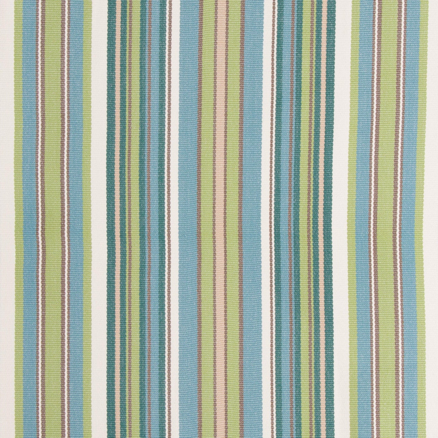A close-up image of a striped patterned fabric, featuring shades of blue and green.