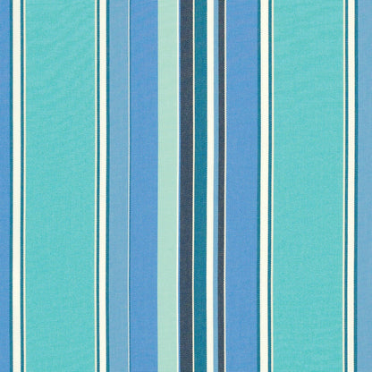 A striped pattern fabric featuring shades of blue and green.