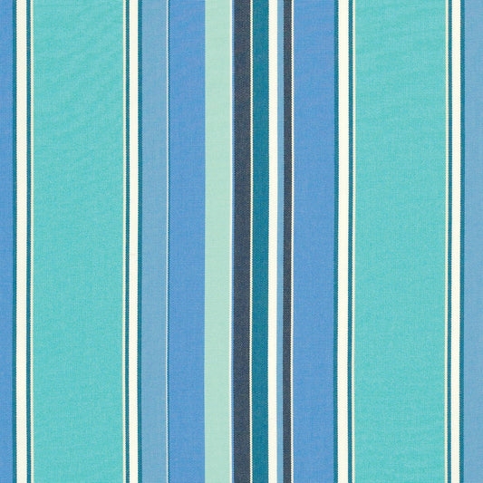 A striped pattern fabric featuring shades of blue and green.