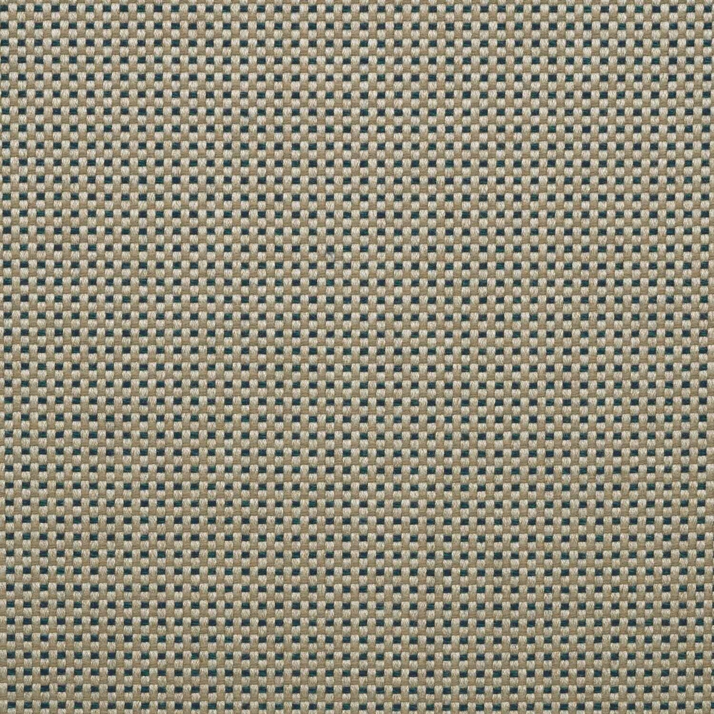 Close-up view of a beige and gray geometric patterned fabric.