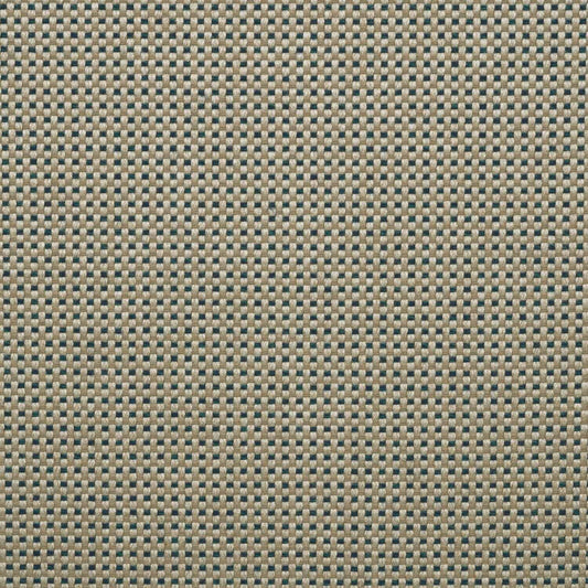 Close-up view of a beige and gray geometric patterned fabric.